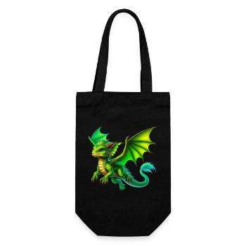 Drache - Geschenkbeutel für Flaschen - Schwarz - Vorne