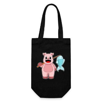 Pêche au poisson pêcheur cochon - Sac à bouteille - noir - Devant