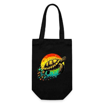 Turtle - Gift Bag for Bottles - black - Front