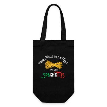 For Italy, we are ecstatic, long live spaghetti🍝 - Gift Bag for Bottles - black - Front