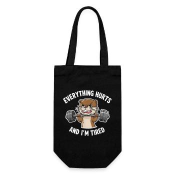 Beaver Weightlifter: Everything Hurts - Gift Bag for Bottles - black - Front
