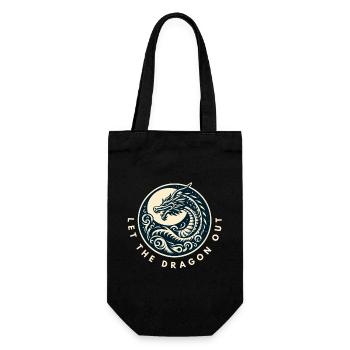 Lass den Drachen raus - Geschenkbeutel für Flaschen - Schwarz - Vorne