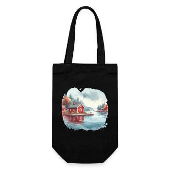 Suède maison Suède lac cadeau de vacances - Sac à bouteille - noir - Devant