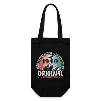 1940 Geburtstag 1940 Jahrgang Geburtstag 1940 - Geschenkbeutel für Flaschen - Schwarz - Vorne