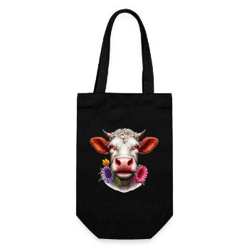 Fleurs de fleur de vache - Sac à bouteille - noir - Devant