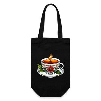 Teacup Neo Traditional - Gift Bag for Bottles - black - Front