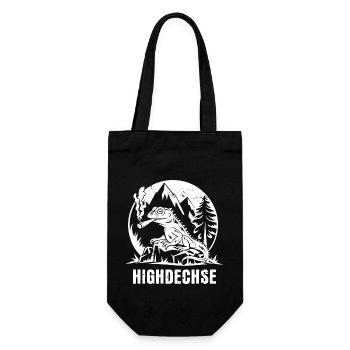 Highdechse - Eidechse mit einem Joint - Geschenkbeutel für Flaschen - Schwarz - Vorne