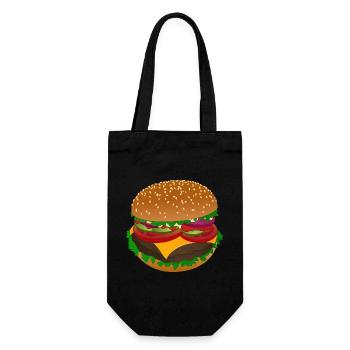 Leckerer Burger Genuss - Geschenkbeutel für Flaschen - Schwarz - Vorne