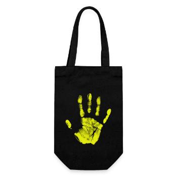 Empreinte de main, identité peinte, doigts et paume - Sac à bouteille - noir - Devant