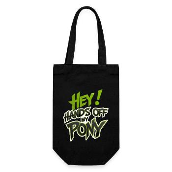Finger weg von meinem Pony - Geschenkbeutel für Flaschen - Schwarz - Vorne