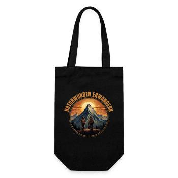 Natur erwandern - Geschenkbeutel für Flaschen - Schwarz - Vorne