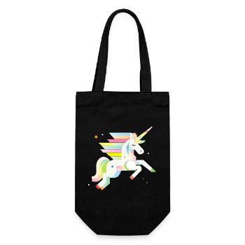 Delicate Geometric Unicorn – Dreamy & Magical - Gift Bag for Bottles - black - Front