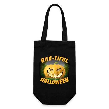Halloween Kürbis - Geschenkbeutel für Flaschen - Schwarz - Vorne