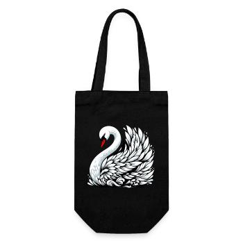 Swan - Gift Bag for Bottles - black - Front