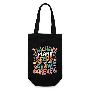 Teachers Plant Seeds That Grow Forever 7 - Geschenkbeutel für Flaschen - Schwarz - Vorne