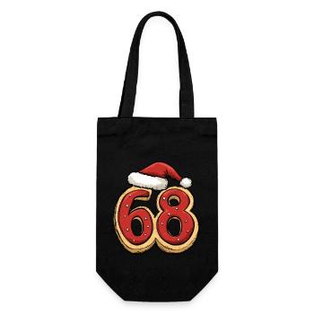 68 Number Christmas Cookie - Gift Bag for Bottles - black - Front