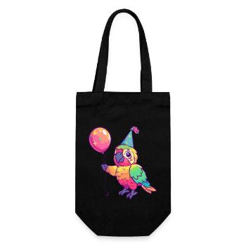 Parrot Birthday Comic Cute - Gift Bag for Bottles - black - Front