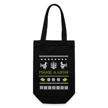 make a wish Christmas - Gift Bag for Bottles - black - Front