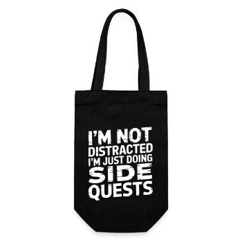 I'm Not Distracted I'm Just Doing Side Quests 3 - Geschenkbeutel für Flaschen - Schwarz - Vorne