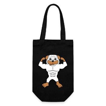 Chien Bodybuilder Muscles forts Gym Haltérophilie - Sac à bouteille - noir - Devant