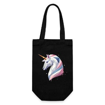 Geometrisches Einhorn – Moderne Eleganz - Geschenkbeutel für Flaschen - Schwarz - Vorne