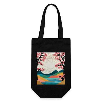 Landscape with flowering trees - Gift Bag for Bottles - black - Front