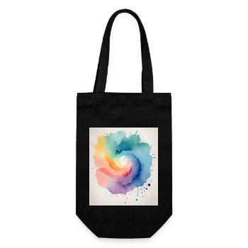 Aquarelle abstraite en forme de spirale - Sac à bouteille - noir - Devant