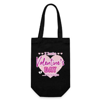 I hate valentine`s day - Geschenkbeutel für Flaschen - Schwarz - Vorne