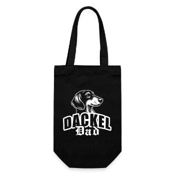"Dachshund Dad" with dog head - Gift Bag for Bottles - black - Front