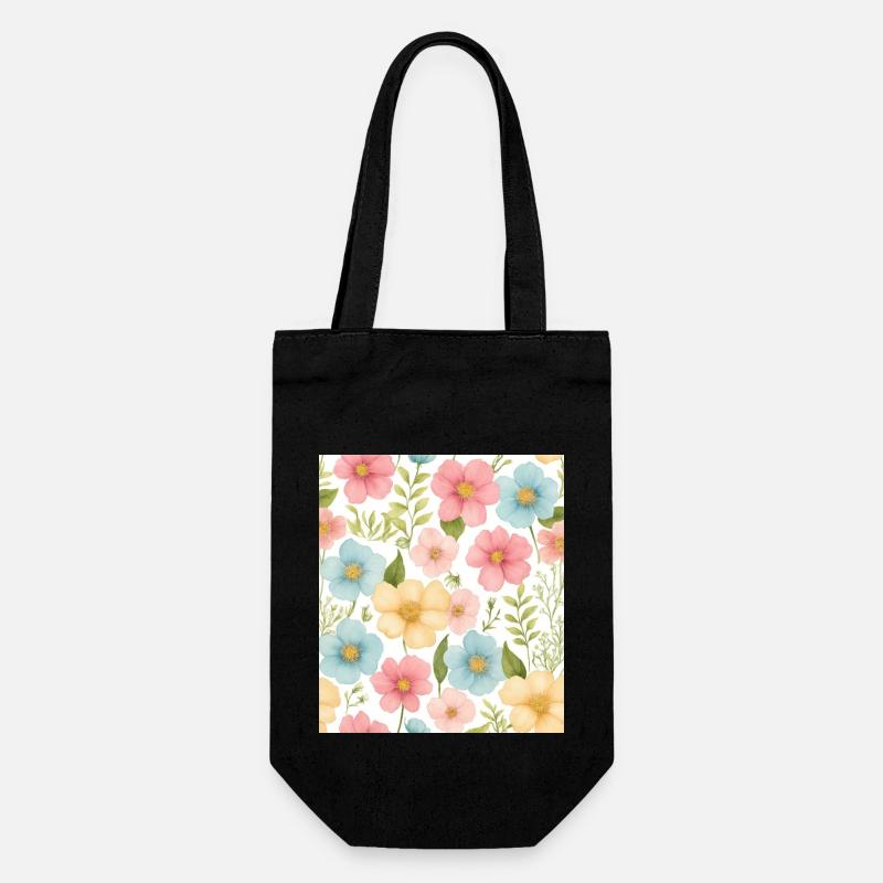 Floral pattern - Gift Bag for Bottles - black