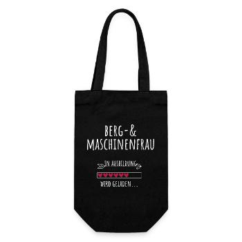 Berg und Maschinenfrau Ausbildung Beruf Geschenk - Geschenkbeutel für Flaschen - Schwarz - Vorne
