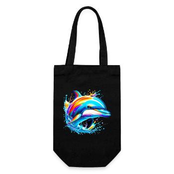 Delfin - Geschenkbeutel für Flaschen - Schwarz - Vorne