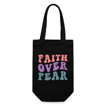 Faith Over Fear - Gift Bag for Bottles - black - Front