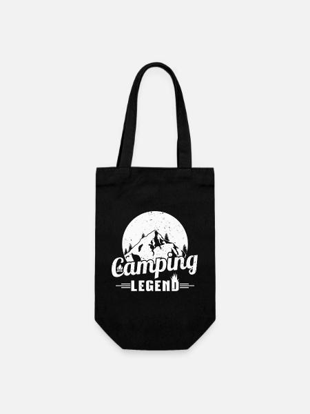 Mountain Camping Legend Design - Gift Bag for Bottles - black