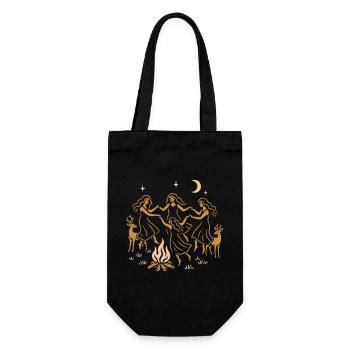 Witchy Summer - Midsummer Dance Around the Fire - Gift Bag for Bottles - black - Front
