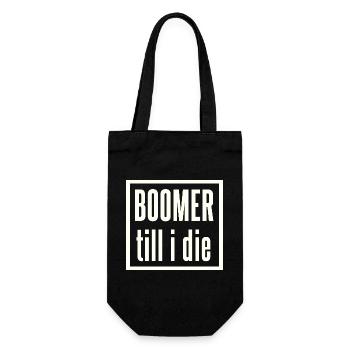 Lettrage Boomer jusqu’à la fin - Sac à bouteille - noir - Devant