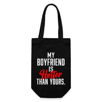 My Boyfriend is Hotter Than Yours. - Gift Bag for Bottles - black - Front