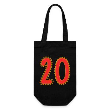 20. 20 ANS. 20e ANNIVERSAIRE. ANNIVERSAIRE 20 ANS. - Sac à bouteille - noir - Devant