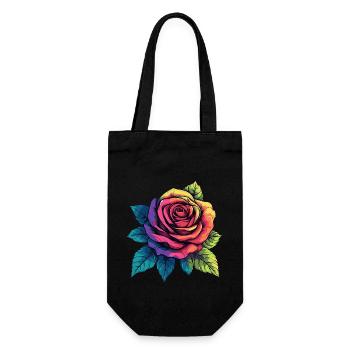Fleur de rose - Sac à bouteille - noir - Devant