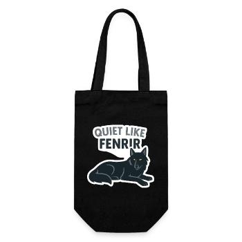 Leise wie Fenrir Wolf Design - Geschenkbeutel für Flaschen - Schwarz - Vorne