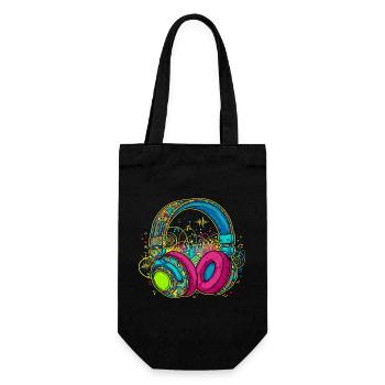 Conception abstraite vibrante des écouteurs - Sac à bouteille - noir - Devant