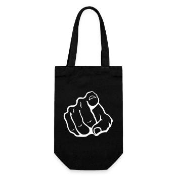 Index Finger Silhouette - Gift Bag for Bottles - black - Front