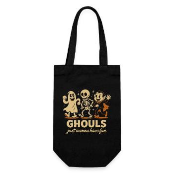 Ghule wollen einfach nur Spaß haben Halloween-Design - Geschenkbeutel für Flaschen - Schwarz - Vorne
