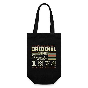 November 1974 Geburtstagsgeschenk - Geschenkbeutel für Flaschen - Schwarz - Vorne