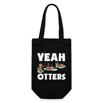 Sea Otter Cartoon Otter - Gift Bag for Bottles - black - Front
