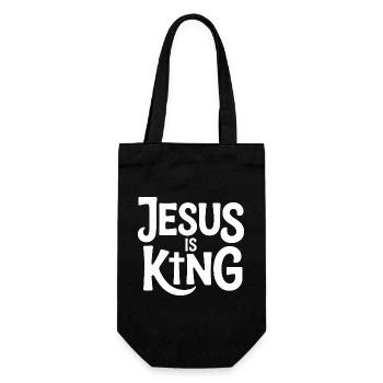 Jesus Is King Christlich Kreuz Glaube - Geschenkbeutel für Flaschen - Schwarz - Vorne