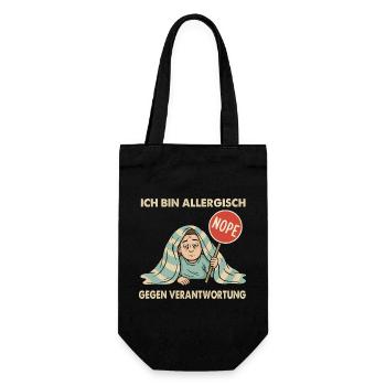 Allergisch gegen Verantwortung - Geschenkbeutel für Flaschen - Schwarz - Vorne