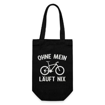 Ohne Mein Fahrrad Läuft Nix  - Geschenkbeutel für Flaschen - Schwarz - Vorne
