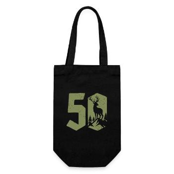 Jäger 50. Geburtstag Jagd 50 Jahre Zahl Hirsch - Geschenkbeutel für Flaschen - Schwarz - Vorne