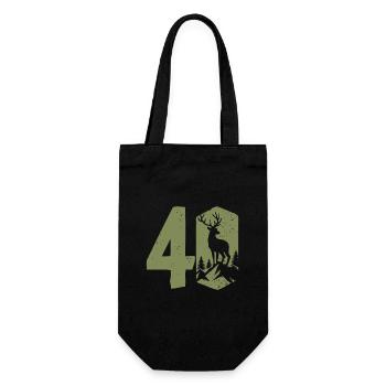Jäger 40. Geburtstag Jagd 40 Jahre Zahl Hirsch - Geschenkbeutel für Flaschen - Schwarz - Vorne